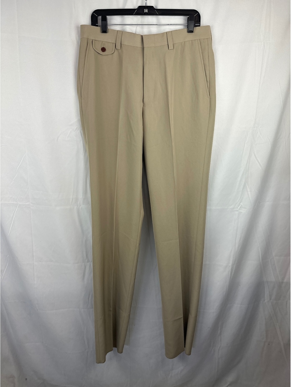 Orvis Men's Beige Microtravel Polyester Dress Pants 34W